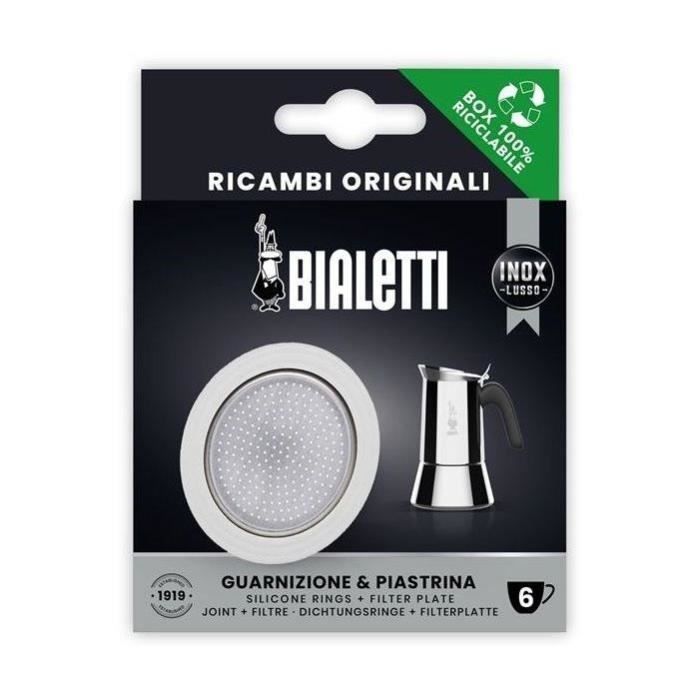 BIALETTI - Filtre inox + 1 joint silicone pour cafetières Italiennes inox 6 tasses