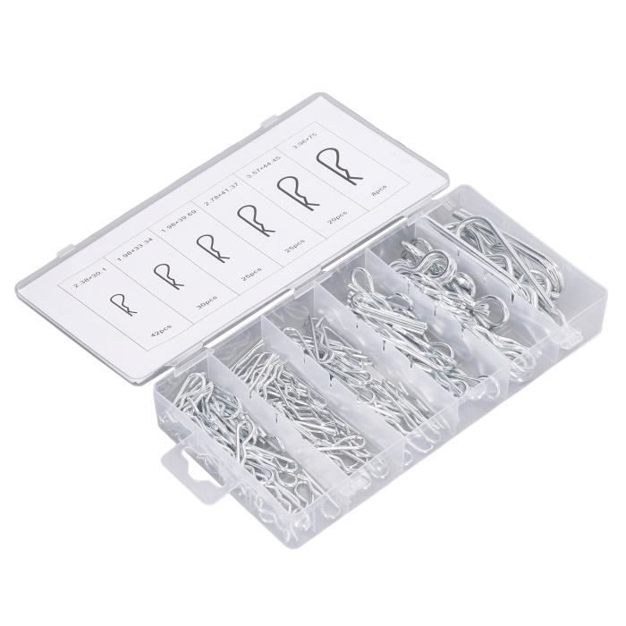 Assortiment De 356 Goupilles Fendues Et Clips R – Métal Argenté – Neuf