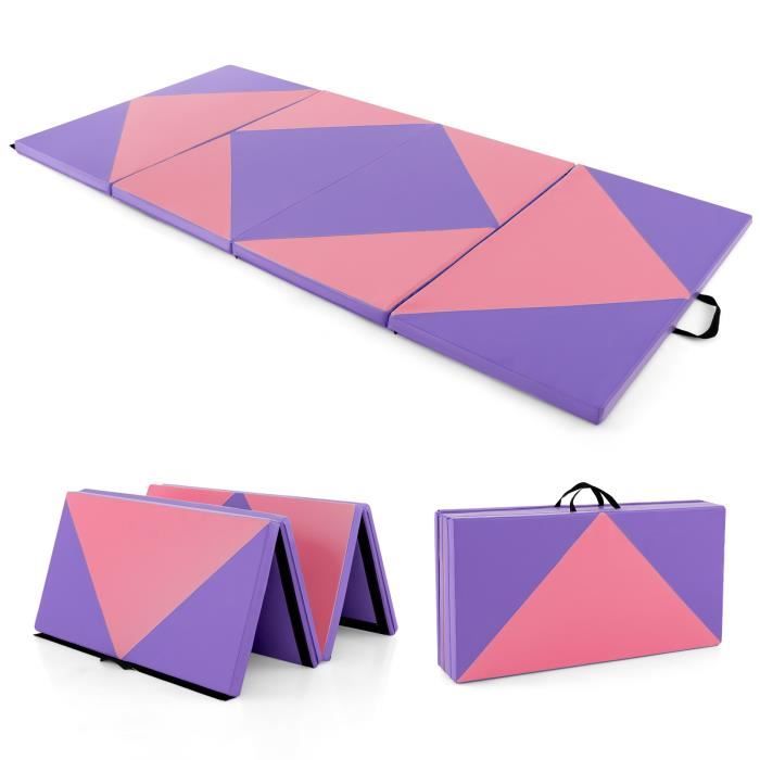 Tapis De Gymnastique Pliable De 240 Cm En Cuir Pu Attaches