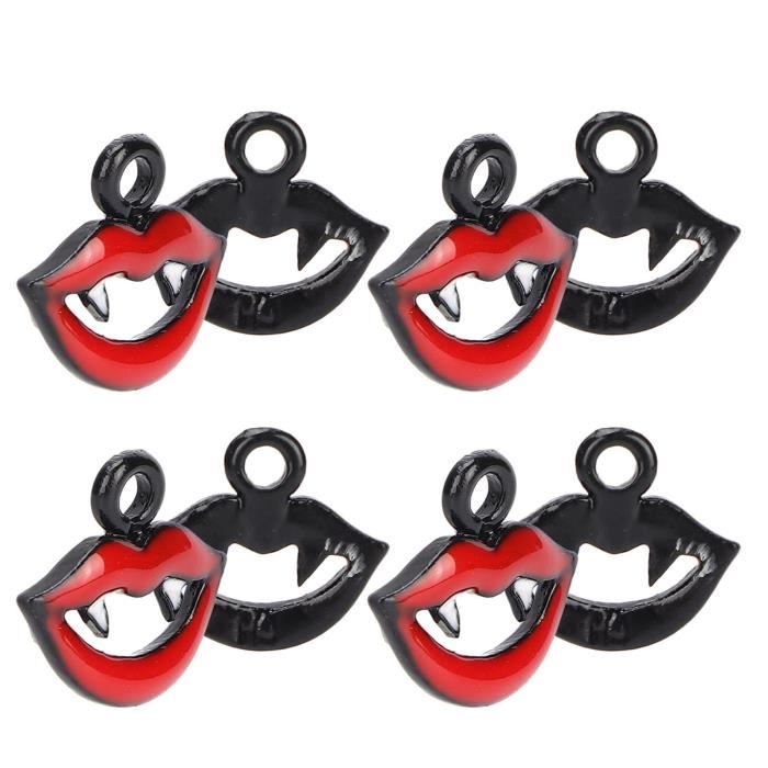Dilwe pendentif à lèvres en alliage 20 pièces alliage lèvre pendentifs bricolage Halloween