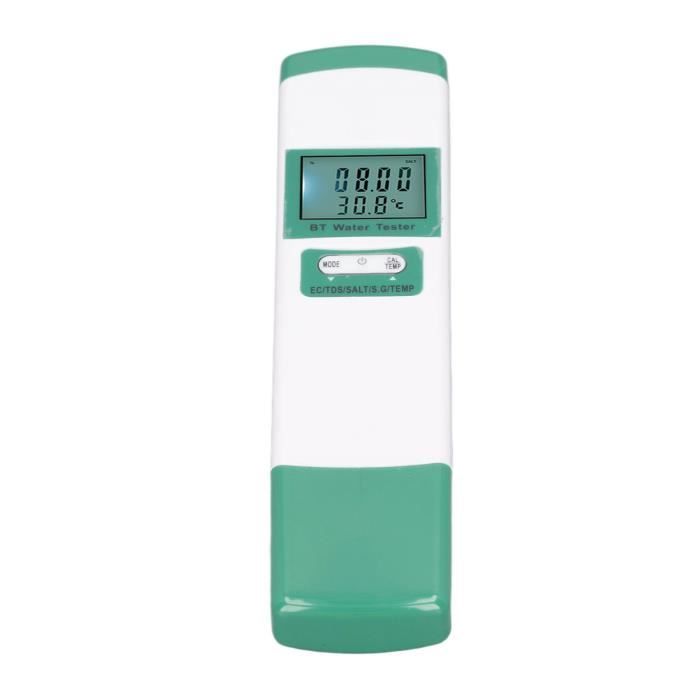 Testeur Salinité Piscine Dioche C-100 – 5 En 1 : Salinité, TDS, EC, Température – Testeur D'eau Multifonction Avec écran Rétroéclairé