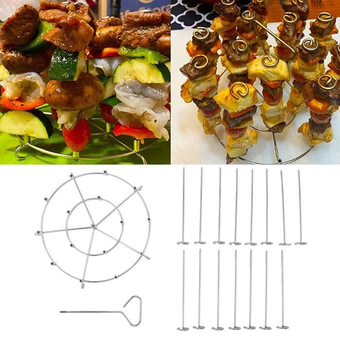 80 Brochettes Réutilisables En Acier Inoxydable 2,5 Mm X 15 Cm Avec Anneau – Idéales Barbecue & Pique-Nique