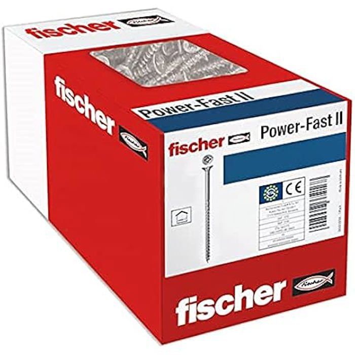 200 vis PowerFast tête fraisée FISCHER empreinte PZ zingué filetage partielTaille:Ø 3 x 40mm - vue 2