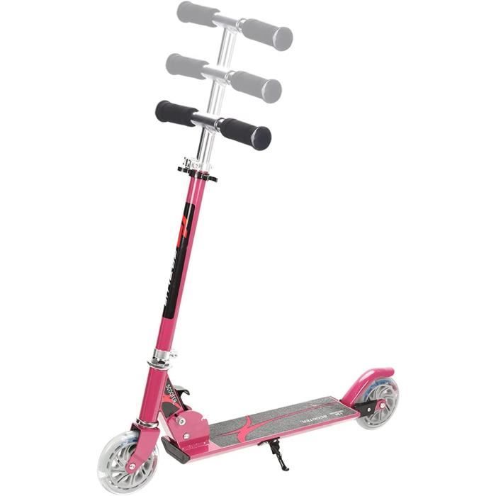 Trottinette Enfant Pliable GOPLUS Avec Roues Lumineuses - Guidon 3 Hauteurs Jusqu'à 50 Kg