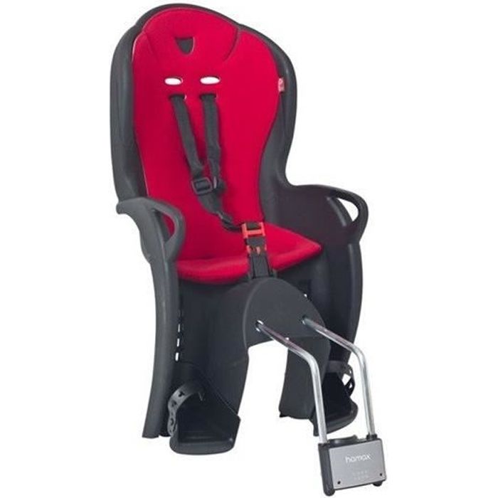 Siège Enfant Kiss - HAMAX - Noir + Rouge - Mixte - 22 kg - fixation tube de selle - 9 mois - Face route - Bébé