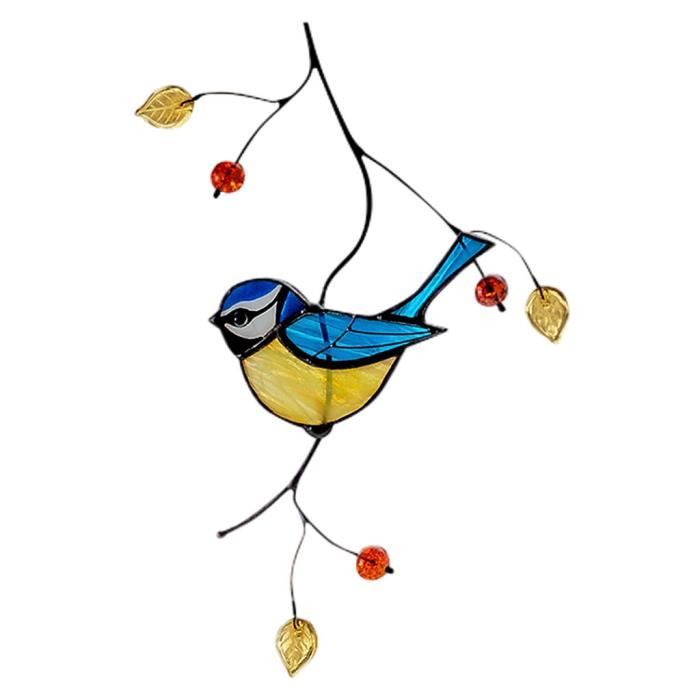 Autocollants Vitrail Colibris – Décoration Fenêtre Anti-collision Pour Oiseaux, 4 Feuilles Rondes