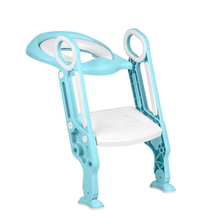 Siège Toilette Reducteur Pliable Et Réglable Escalier Enfant Pour Enfants 1 à 7 Ans (Bleu+violet
