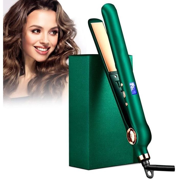 JOULLI Lisseur Cheveux Fer à Lisser Professionnel Ionique Eclat Protect Anti-frisottis Ecran LCD température constante