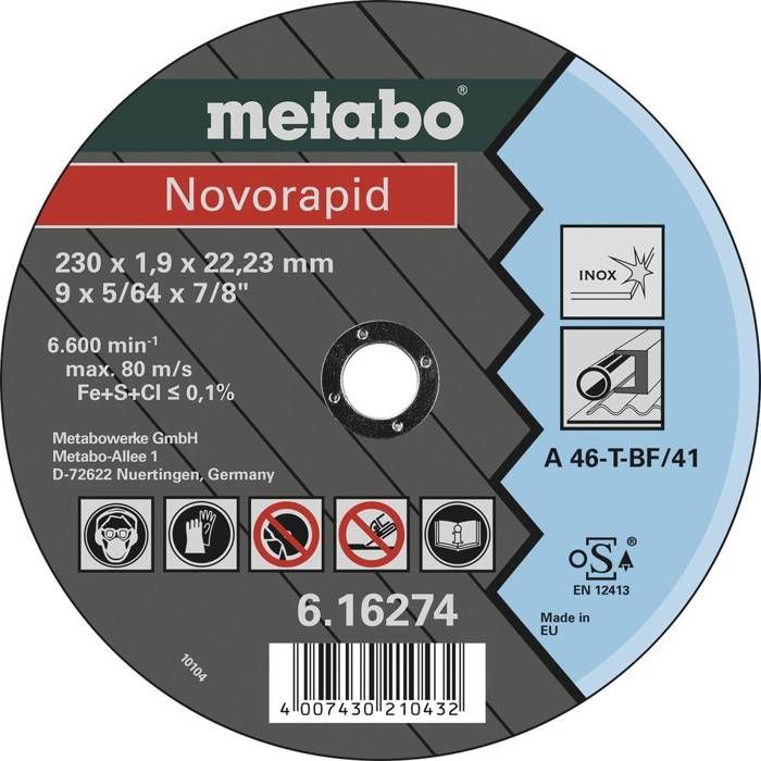 Metabo Novorapid 616274000 Disque à tronçonner 230 mm 25 pc métal - vue 2