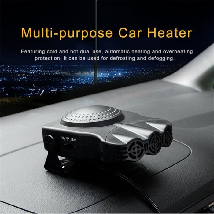 Chauffage Voiture 12V 50W | Dégivreur Portable 3 Trous | Chauffage Rapide Pour Hiver | Faible Bruit & Économie D'Énergie