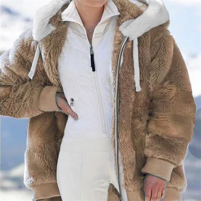 1 Pi ces Peluche Capuche paissir Blouson Chaud Hiver