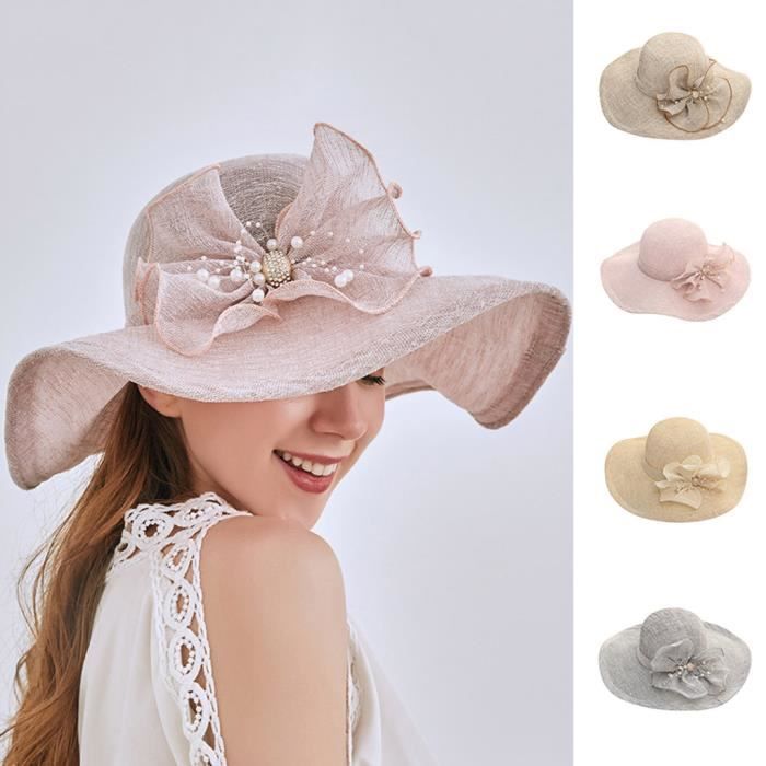 Chapeau De Soleil En Dentelle à Large Bord - Protection UPF 50+, Pour Mariages, Jardins, églises