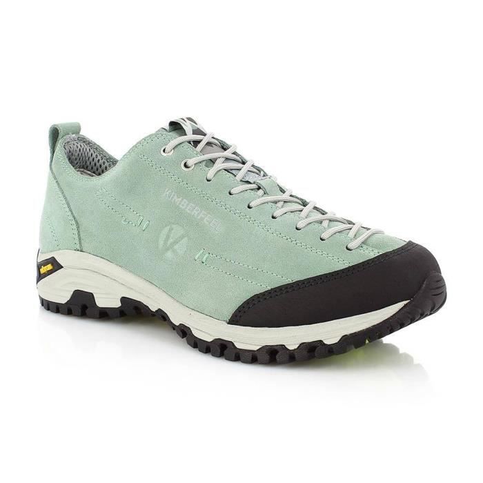 KIMBERFEEL Baskets Kimberfeel Chogori Menthe Femme - Chaussure Outdoor en Croûte de Cuir - Semelle VIBRAM - Vert