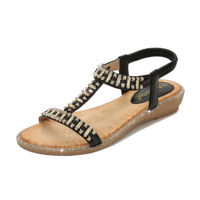 Sandales à Talons Aiguilles Zara Noir Avec Strass - Bout Ouvert - Taille 41 (EU 40) - Neuves