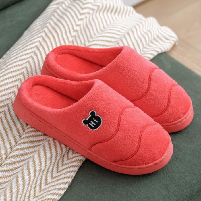 Pantoufles Sherpa Chaudes - Chaussons Doux Et Antidérapants Pour Femme Et Homme - Hiver Et Maison