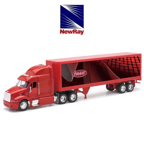 Camion Jouet PETERBILT 387 Avec Remorque Et Pneus - Échelle 1/43