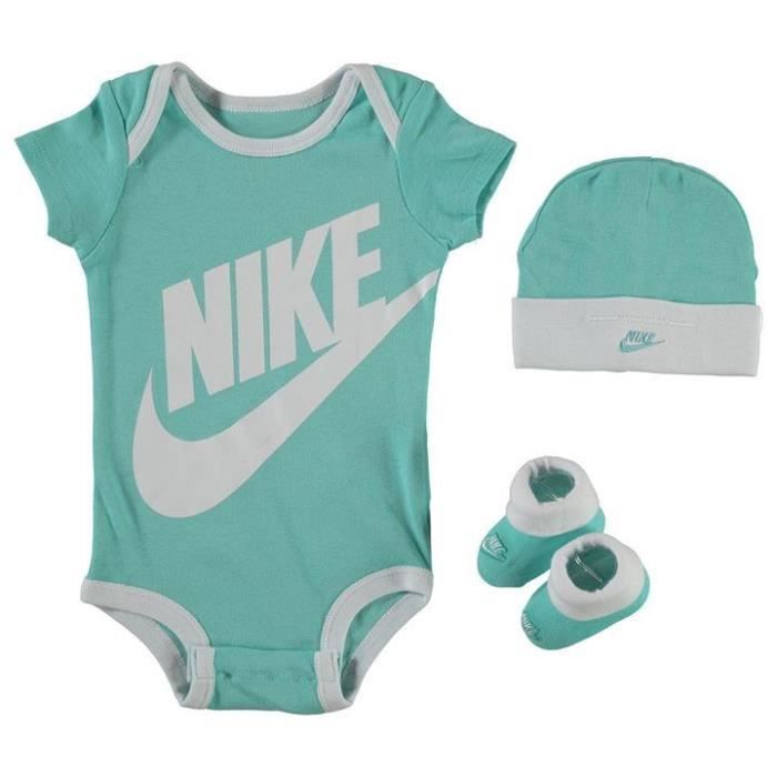 Ensemble vêtement Nike Bébé Body Bonnet et Chaussons Vert Swoosh Blanc  turquoise - Cdiscount Prêt-à-Porter