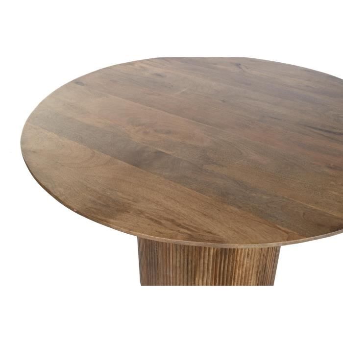 Table à manger, table repas ronde en bois massif coloris naturel - Diamètre 120 x Hauteur 76 cm