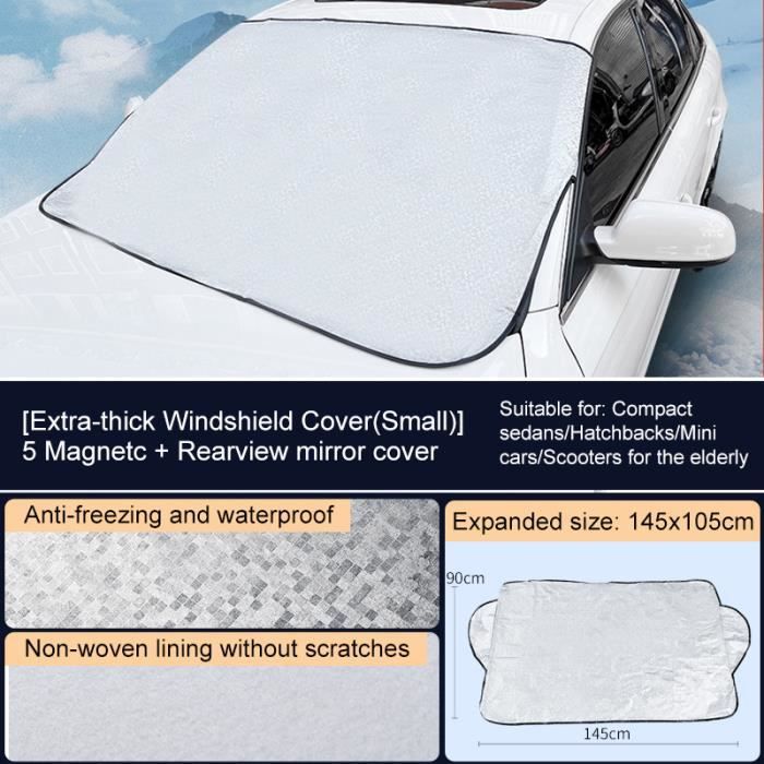 Couverture Pare-Brise Voiture Magnétique, Pare Soleil Neige Anti-Givre Pare- Brise Avant Anti UV pour Voiture- 145x90cm - Cdiscount Auto