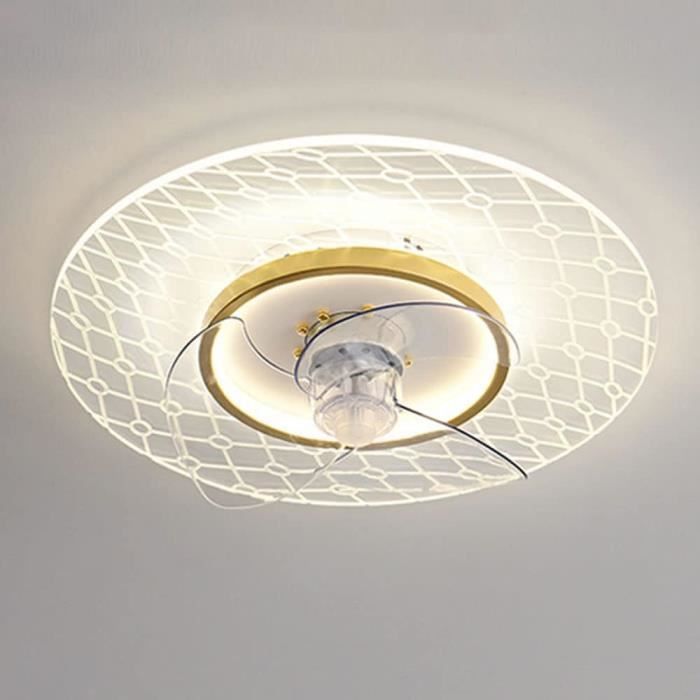 Ventilateur Plafond 91 Cm Avec Lumière LED Dimmable - Télécommande, 6 Vitesses, Réversible Silencieux Pour Petite Chambre