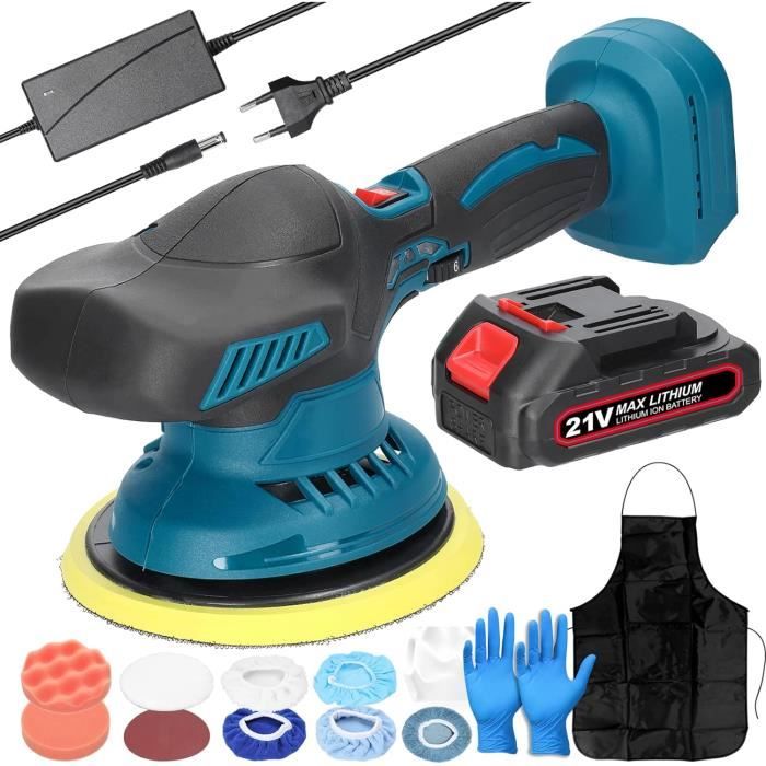 Polisseuse Voiture Sans Fil Compatible Makita 18V - 6 Vitesses (2500-5000 Tr/min) - Tampon 6 Pouces, Pour Polir, Cirer, Poncer