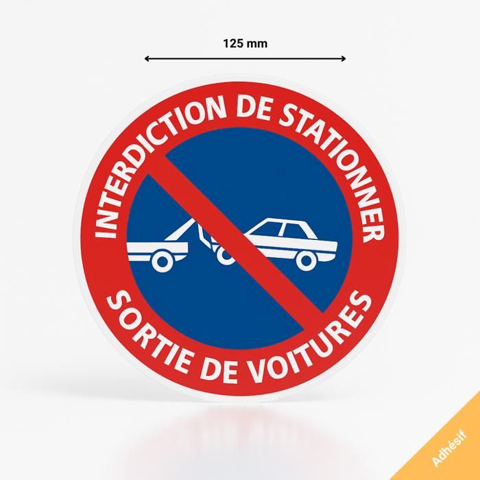 Signalétique.biz France - Panneau - Stationnement Interdit Sauf (Personnalisable) - Diamètre 280 mm - Plastique rigide PVC 1,5 mm - Protection Anti-UV