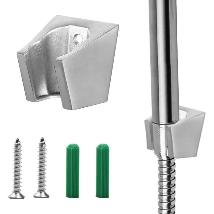 Support De Pommeau De Douche Autocollant Sans Perçage - Universel, Angle Réglable, Chrome, Installation Facile - 4
