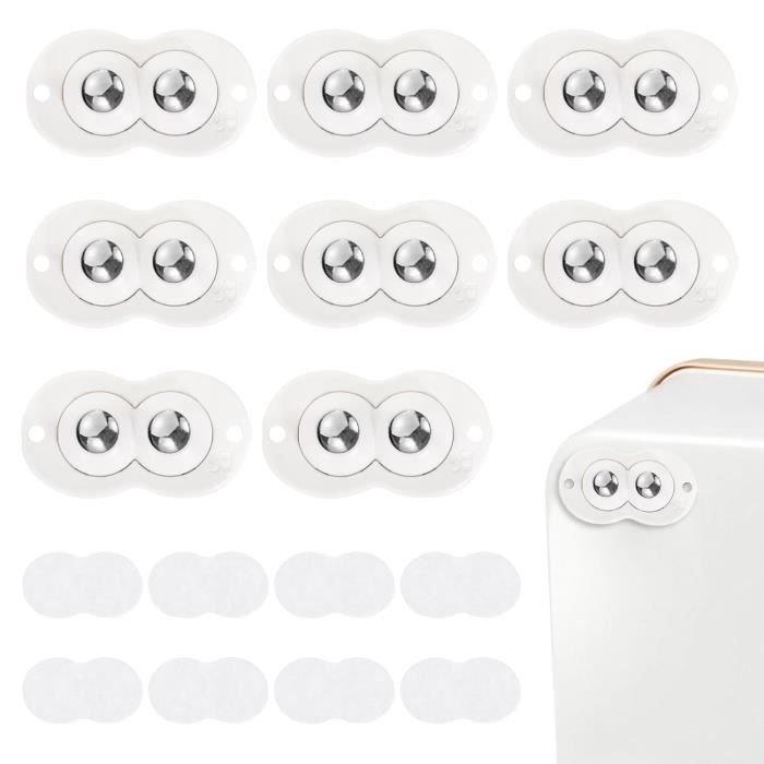 Petites Roulettes à Billes à 360 °, Mini Roulettes Auto Adhésives Avec 3 Billes En Acier, Roulettes Pour Petite Meubles, Roulettes Pivotantes, Petites Roulettes En Plastique Pour Meubles, Poubelles