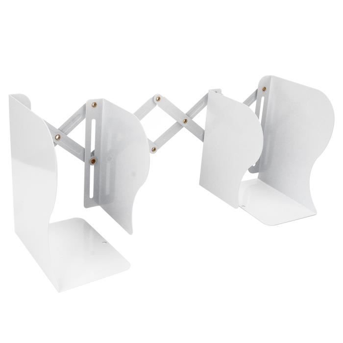 Lot De 2 Paires De Serre-Livres Étoile INNÔPLUS - Métal Blanc Robuste - Design Arbre Élégant - Support Pour Livres Lourds, CD, DVD