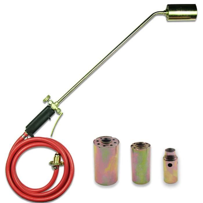 Kit Brûleur à Propane Pour Désherbage - Lance Flamme Avec Tuyau - Pour Toiture, Neige, Enlèvement Peinture - 3