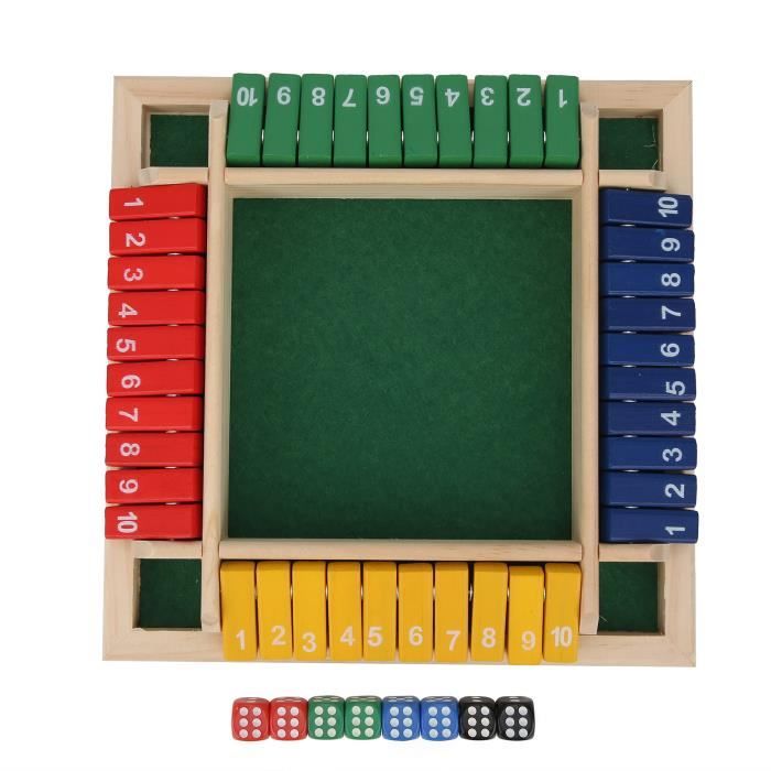 Jeu De Dés Shut The Box En Bois – Améliorer Les Maths, Stratégie, Jusqu'à 4 Joueurs, Classe Ou Bar