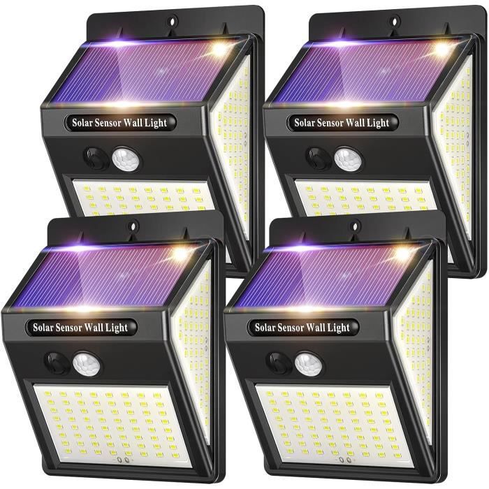 Lampe Solaire Extérieur 180 LED - Détecteur De Mouvement 3 Modes | IP65 Étanche 270°