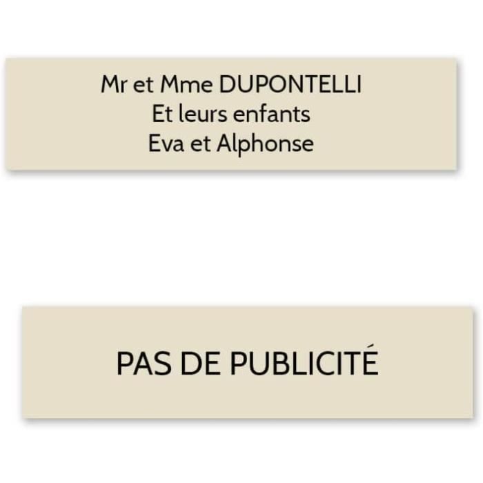 Plaque Ou Étiquette Pour Boîte Aux Lettres – « GARAGE SOUS ALARME » – Dimensions 100 X 25 Mm