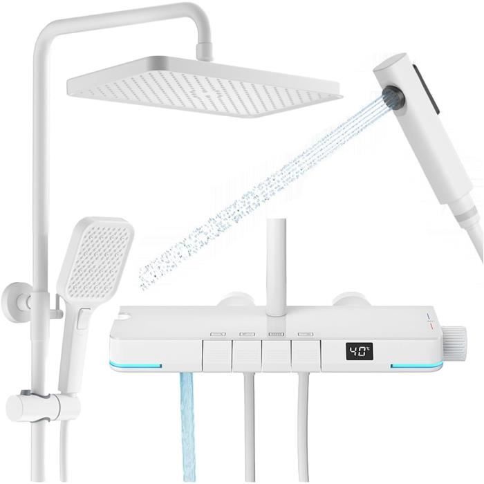 Lonheo Colonne De Douche Thermostatique, Mitigeur Douche Avec Étagère, Colonne De Douche Avec