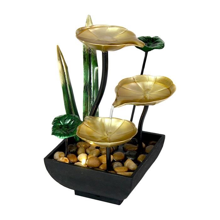 Fontaine d'Intérieur Cascade Zen Relaxante Lumière LED Coloré, Décoration Salon, Chambre, Bureau