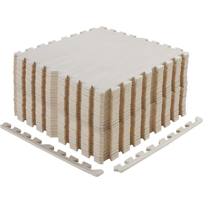 12 Pcs Tapis de Protection Sol Puzzle en Mousse EVA Carrées Emboîtables