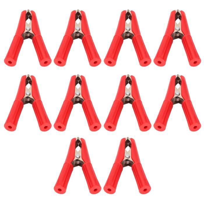 10 Pinces Crocodile Isolées – Connecteurs De Batterie 5A, Fabrication Chinoise
