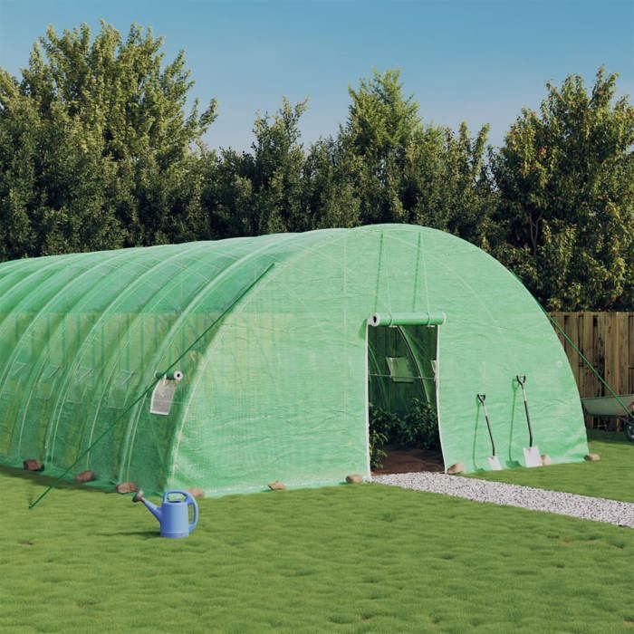 vidaXL Serre avec cadre en acier vert 36 m² 6x6x285 m polytunnel serre à cadre froid serre pour tomate serre de jardin 3188106