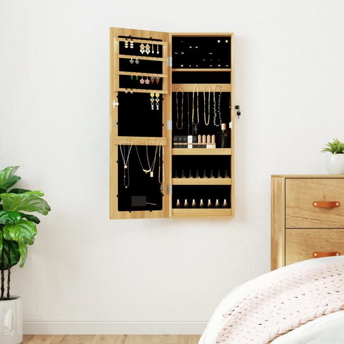 vidaXL Armoire à bijoux avec miroir et éclairage LED mural 353252