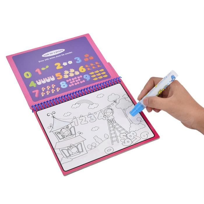 Livre de coloriage ?� l'eau magique - VINGVO - Portable - Stylo inclus - ??cologique - Pour 