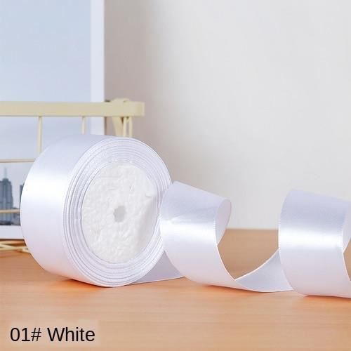Ruban En Satin 25 Mm - Blanc - Jour De Fête - Boutique Jour