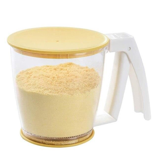 Plumeau à farine – 2 sucriers en poudre | Shaker à poudre en acier inoxydable avec poignée à ressort | à saupoudrer pour boulanger, farine, pâtisserie, glaçage, sucre, sel, chocolat