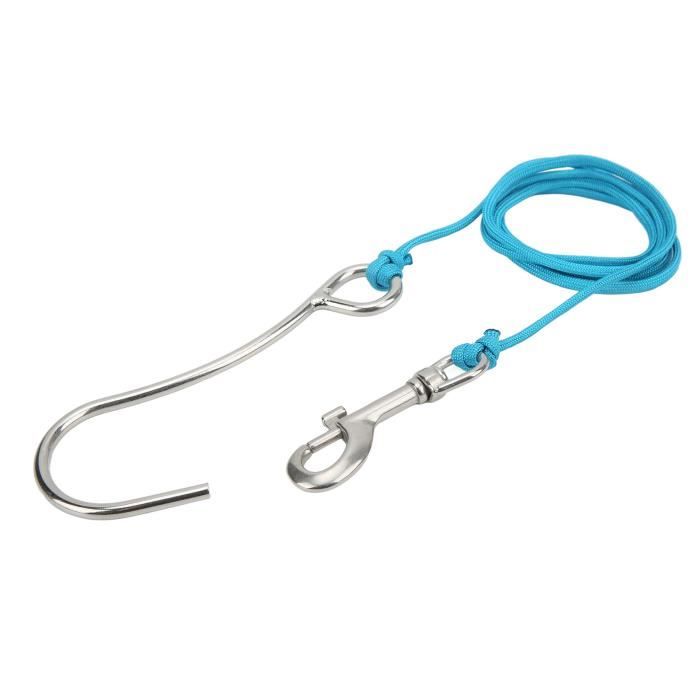 Crochet De Plongée Dwawoo - Acier Inoxydable Avec Anneau En D - Bleu - Accessoire Sécurité Dérive