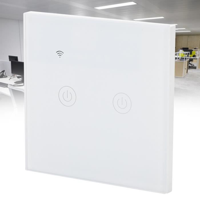 Interrupteur D'Éclairage Zigbee Tactile Verre Et Aluminium - Compatible Tuya Home Assistant - 2 Voies