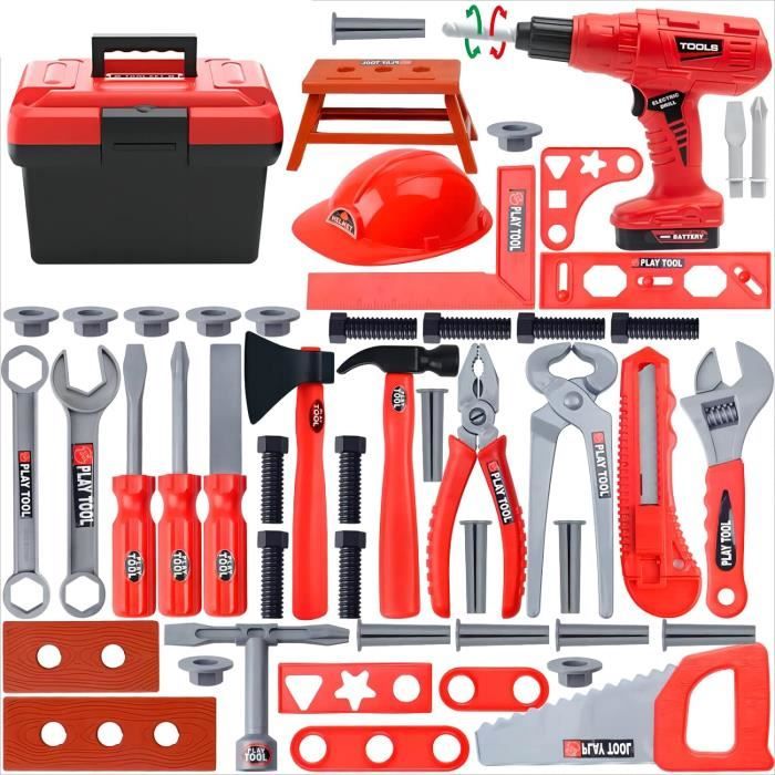 Jouet éducatif 3 4 5 6 Ans Mallette à Outils Pour Enfants Avec Perceuse Électrique - Jouet De Bricolage Pour Filles Et Garçons 3-7 Ans Jouet Outils Enfants
