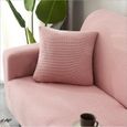 Housse de canapé 3 personnes-polyester-sofa cover 190cm-230cm-Rose-1