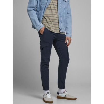 Pantalon Cargo Jogger Homme Jack & Jones Paul Flake - Tissu Denim Stretch - Taille Regular - Neuf étiqueté