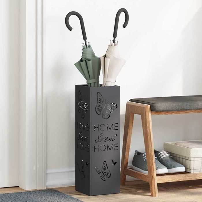 Porte-parapluie moderne - vidaXL - Blanc - Métal - 15,5