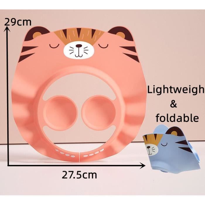 Lot De 3 Bonnets De Protection Pour Bain Bébé - Visière Souple En EVA, Réglable 30-53 Cm - Protège Yeux/oreilles Pendant Shampooing - 3