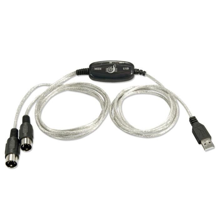 USB C Midi Câble 1M Noir, Type C vers USB B Midi Interface Câble